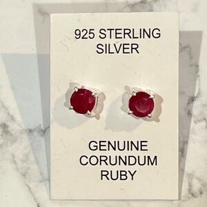 Sterling Silver Ruby 4mm Stud Earrings